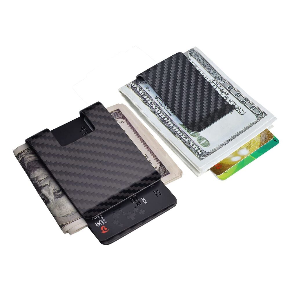 7424 Bundle with Standard and Wide Size Carbon Fiber Wallet Money Clip